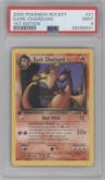 Dark Charizard from the 2000 Pokemon set graded by PSA and given an overall grade of 9.