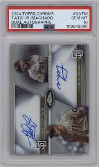Fernando Tatis Jr./Manny Machado from the 2024 Topps Chrome set graded by PSA and given an overall grade of 10.