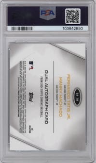 Fernando Tatis Jr./Manny Machado from the 2024 Topps Chrome set graded by PSA and given an overall grade of 10.