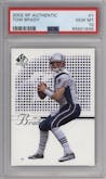 Tom Brady from the 2002 Upper Deck SP Authentic  set graded by PSA and given an overall grade of 10.