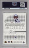 Tom Brady from the 2002 Upper Deck SP Authentic  set graded by PSA and given an overall grade of 10.