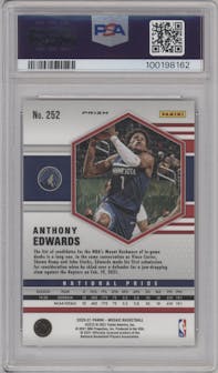 Anthony Edwards from the 2020-21 Panini Mosaic set featuring a Pink Camo parallel graded by PSA and given an overall grade of 9.