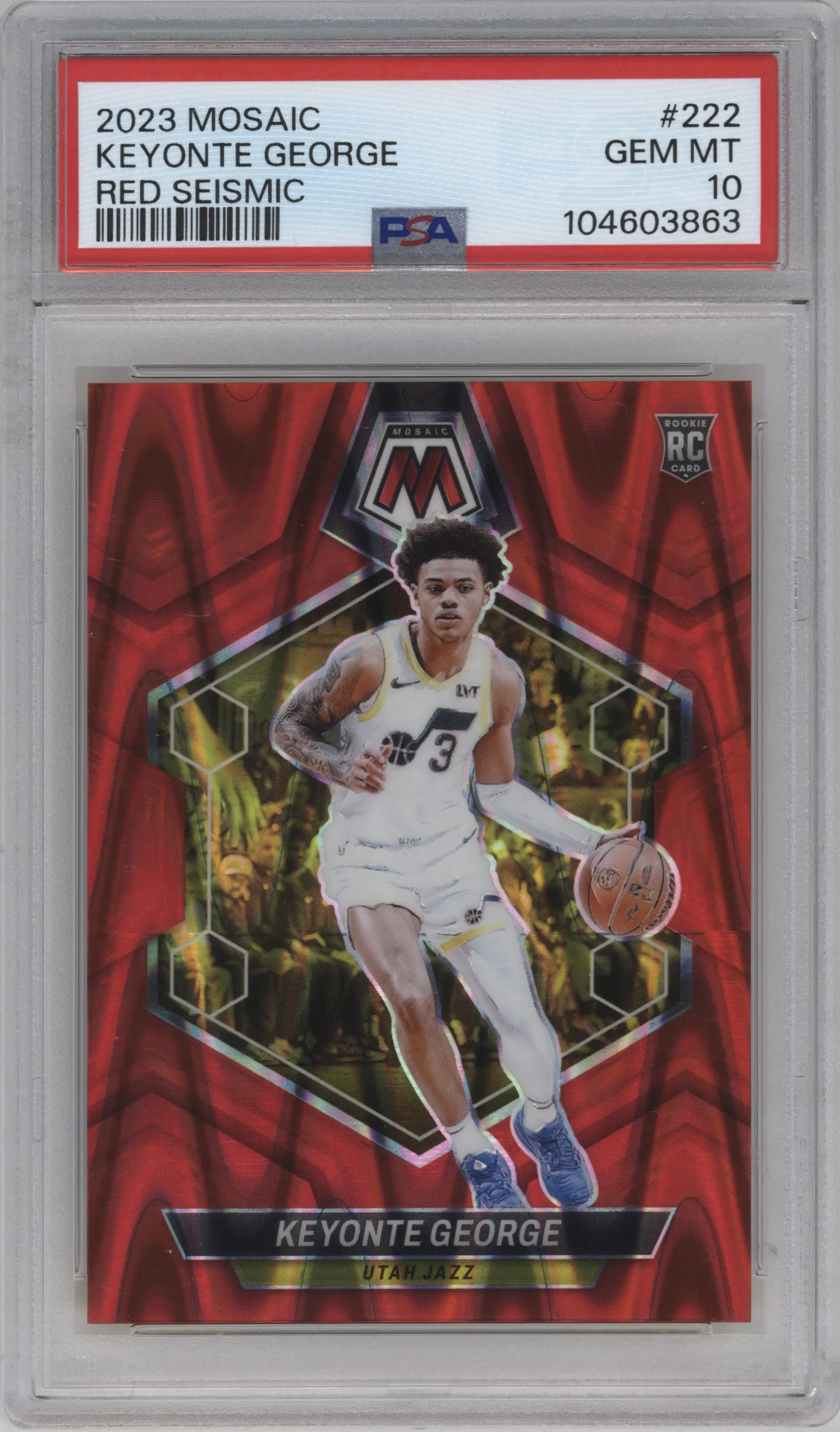 2023 Panini Mosaic Keyonte George Red Seismic #222 PSA 10