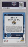 Brian Thomas Jr. from the 2024 Donruss set graded by PSA and given an overall grade of 10.