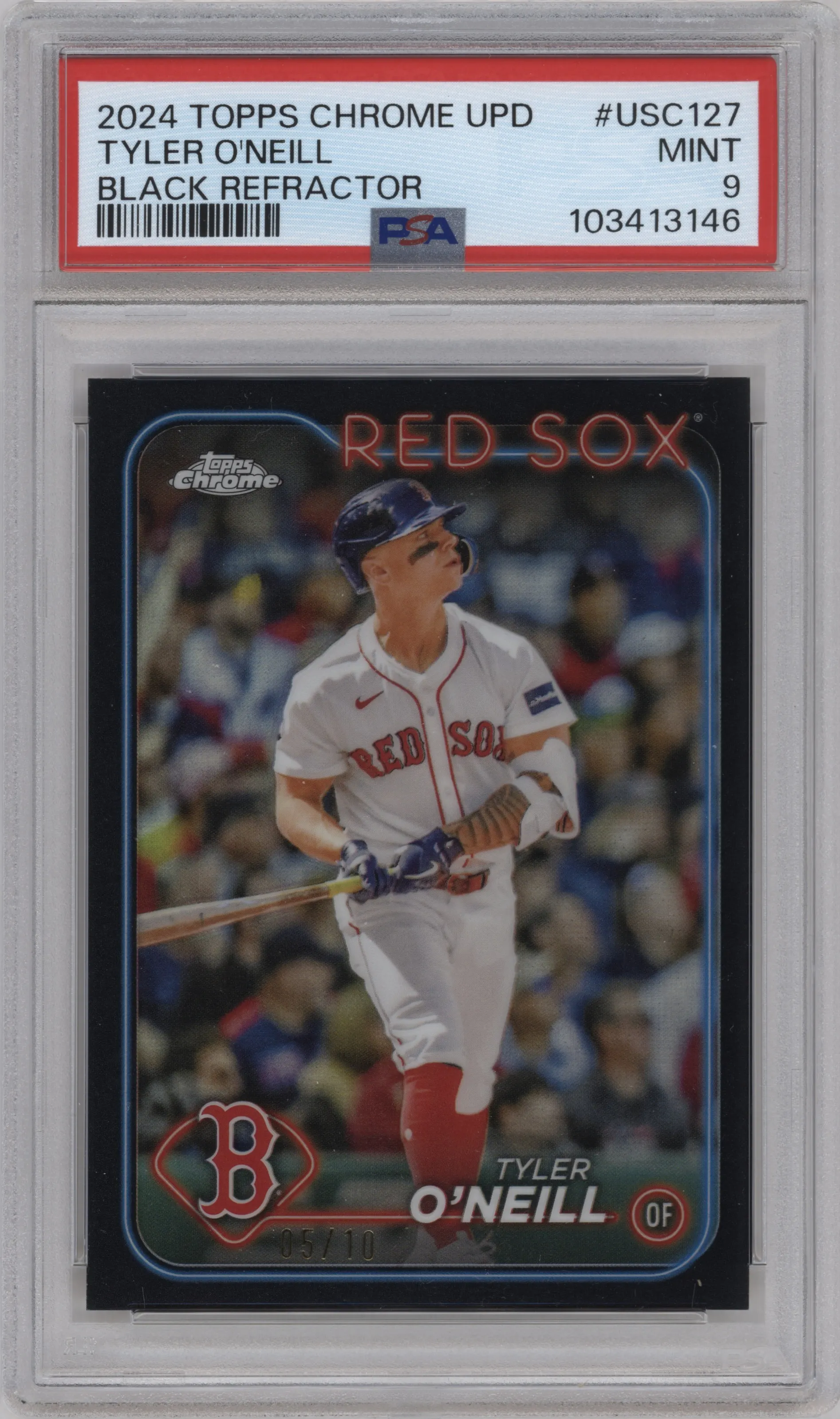 2024 Topps Chrome Update Tyler O'Neill Black Refractor PSA 9
