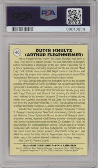 Dutch Schultz from the 1992 Eclipse True Crime set graded by PSA and given an overall grade of 10.