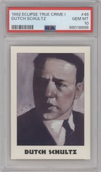 Dutch Schultz from the 1992 Eclipse True Crime set graded by PSA and given an overall grade of 10.
