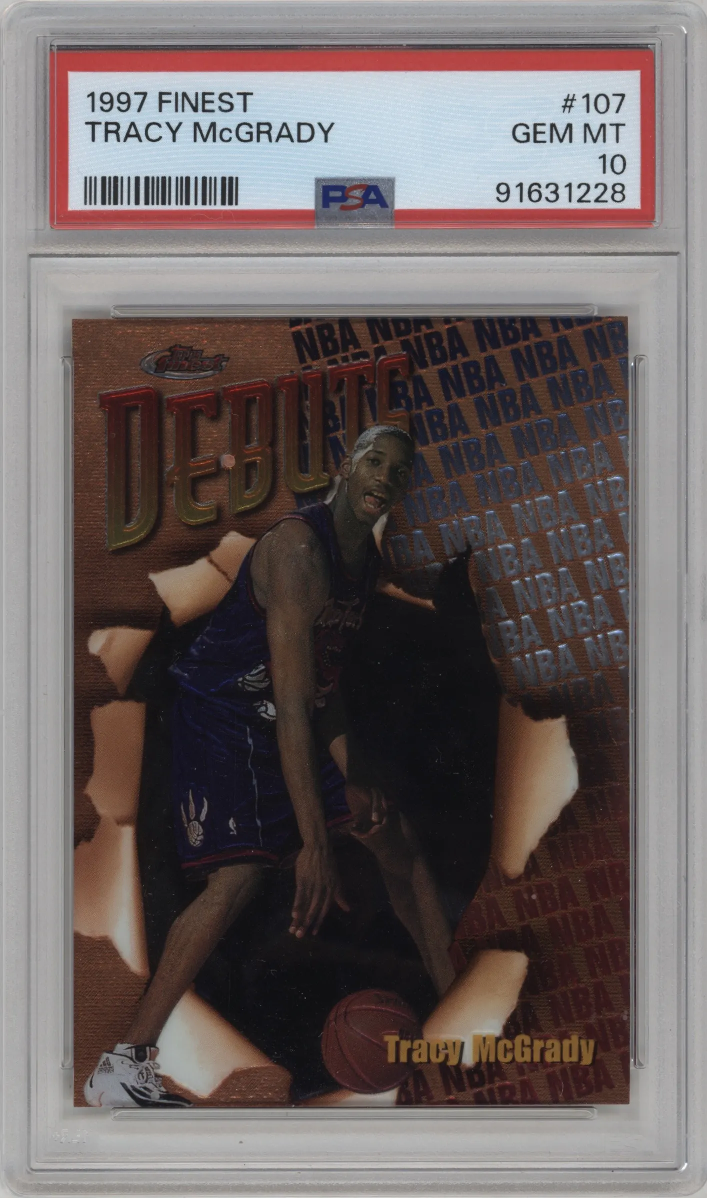 1997 Topps Finest Tracy McGrady #107 PSA 10