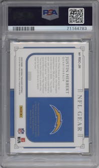 Justin Herbert from the 2020 Panini National Treasures set graded by PSA and given an overall grade of 9.