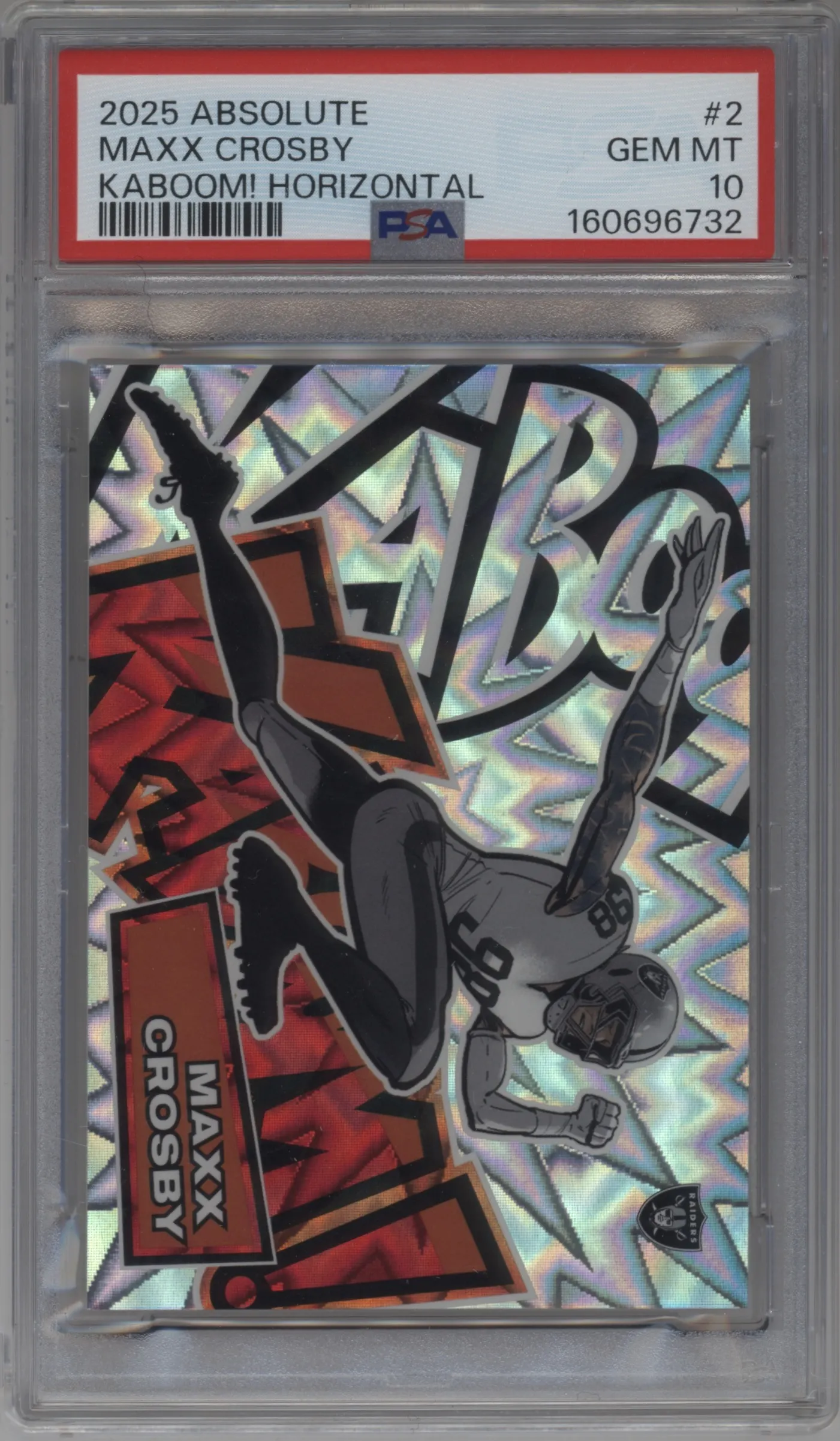 2025 Panini Absolute Kaboom Horizontal Maxx Crosby #2 PSA 10