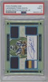 LaDainian Tomlinson from the 2020 Panini One set featuring a Blue parallel graded by PSA and given an overall grade of 9.