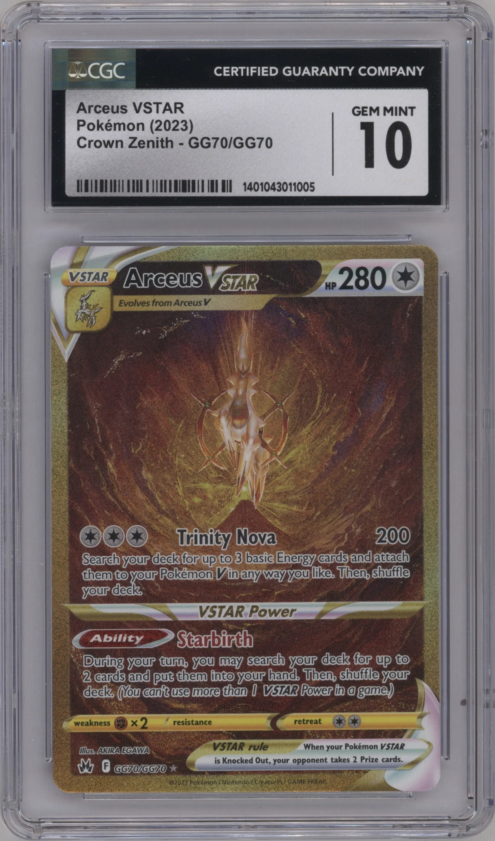 2023 Pokemon SWSH Crown Zenith GG Arceus VSTAR CGC 10