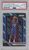 Shai Gilgeous-Alexander from the 2018-19 Panini Prizm set featuring a Choice Blue/Yellow/Green parallel graded by PSA and given an overall grade of 10.