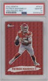 Patrick Mahomes II from the 2022 Panini Zenith set featuring a Red parallel graded by PSA and given an overall grade of 10.