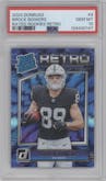 Brock Bowers from the 2024 Donruss set graded by PSA and given an overall grade of 10.