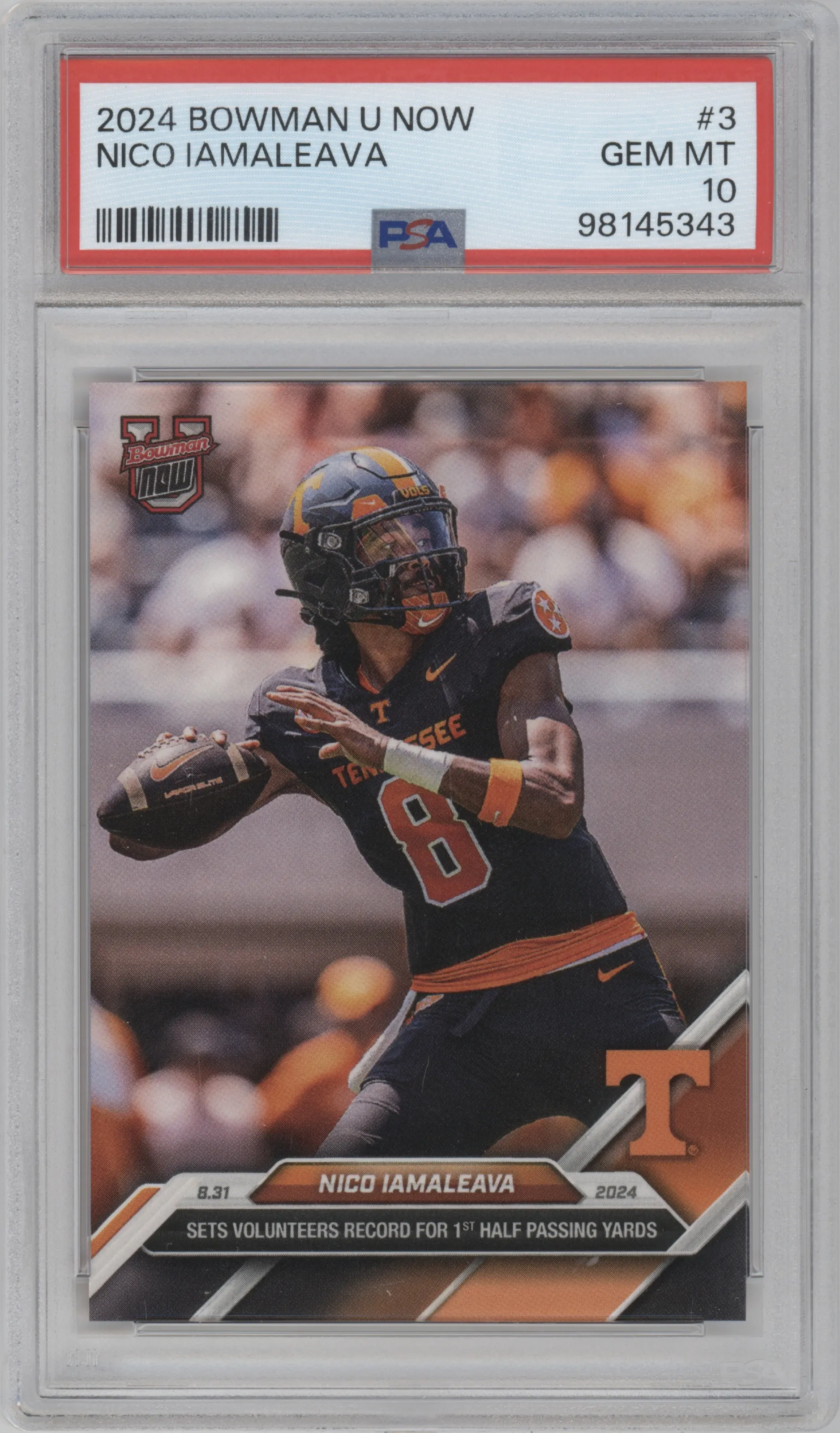 2024 Bowman U Now Nico Iamaleava #3 PSA 10