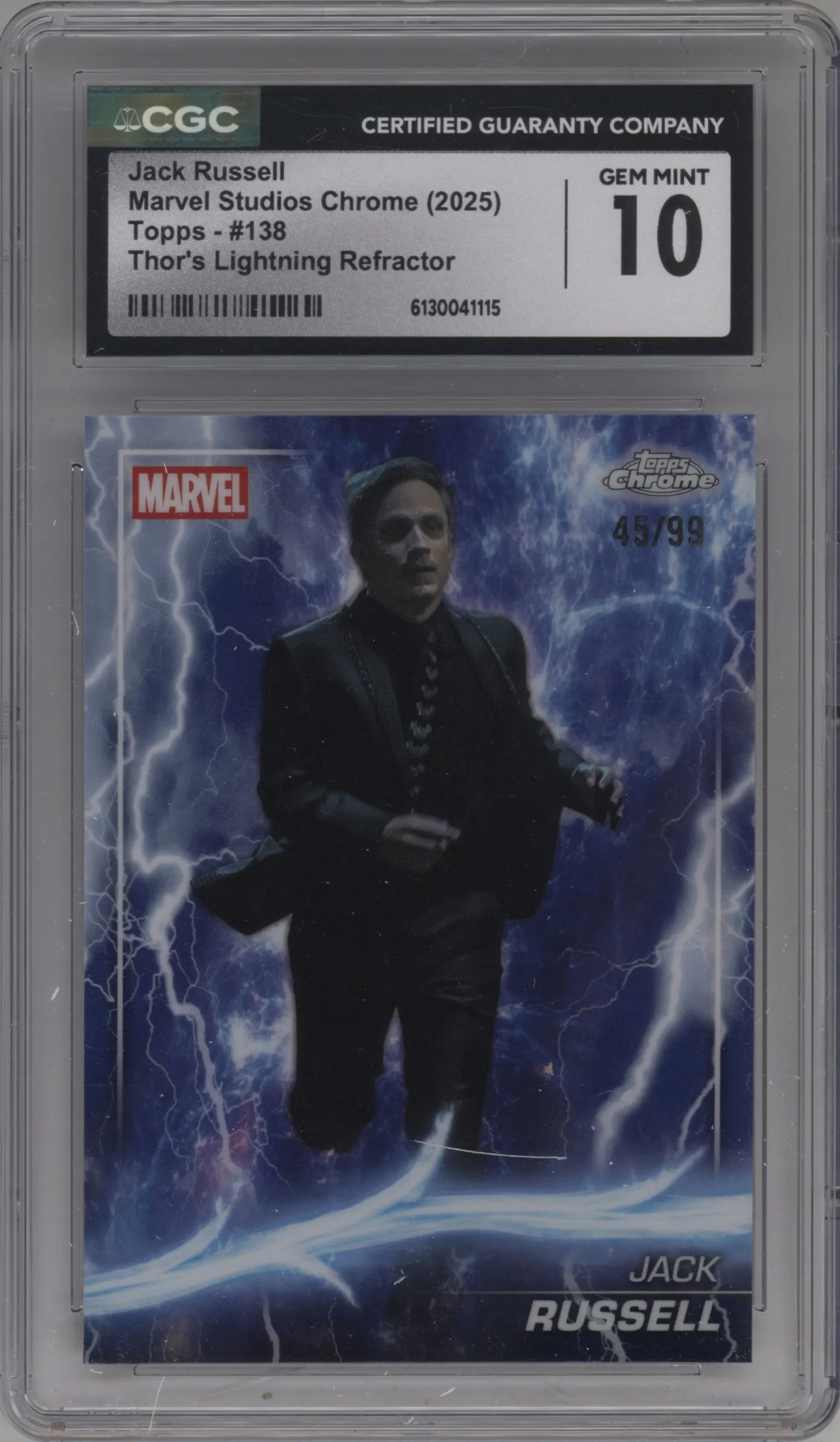 2025 Topps Chrome Marvel Studios Jack Russell Thor Refractor CGC 10