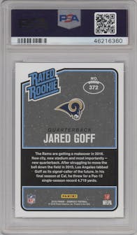  Jared Goff from the 2016 Panini Donruss  set graded by PSA and given an overall grade of 9.