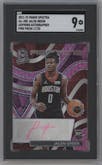 Jalen Green from the 2021-22 Panini Spectra set featuring a Pink parallel graded by SGC and given an overall grade of 9.