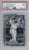 Jac Caglianone from the 2024 Bowman Draft set featuring a Refractor parallel graded by PSA and given an overall grade of 9.
