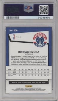 Rui Hachimura from the 2019-20 Panini Hoops Premium Stock set featuring a Silver parallel graded by PSA and given an overall grade of 10.