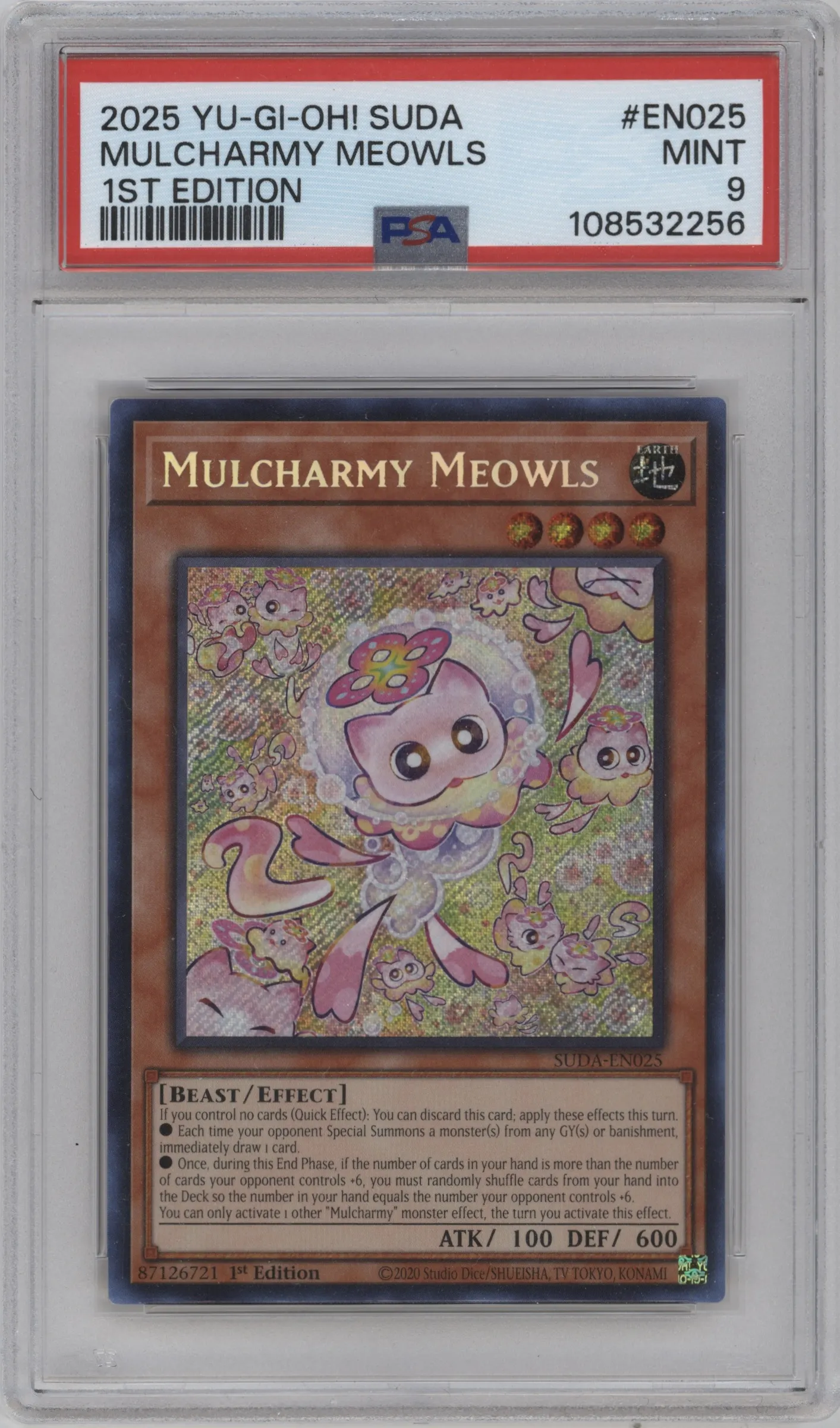 2025 Yu-Gi-Oh! Supreme Darkness Mulcharmy Meowls PSA 9