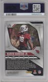 Marvin Harrison Jr. from the 2024 Panini Prizm set featuring a Blue Shimmer parallel graded by PSA and given an overall grade of 10.