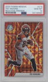 Tee Higgins from the 2020 Panini Mosaic set featuring a Reactive Orange parallel graded by PSA and given an overall grade of 10.