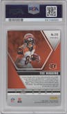 Tee Higgins from the 2020 Panini Mosaic set featuring a Reactive Orange parallel graded by PSA and given an overall grade of 10.