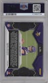 J.J. McCarthy from the 2024 Panini Mosaic set featuring a Green Mosaic parallel graded by PSA and given an overall grade of 10.