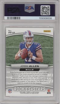 Josh Allen from the 2018 Panini Rookies & Stars set graded by PSA and given an overall grade of 9.