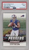 Josh Allen from the 2018 Panini Rookies & Stars set graded by PSA and given an overall grade of 9.