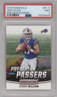 Josh Allen from the 2018 Panini Rookies & Stars set graded by PSA and given an overall grade of 9.