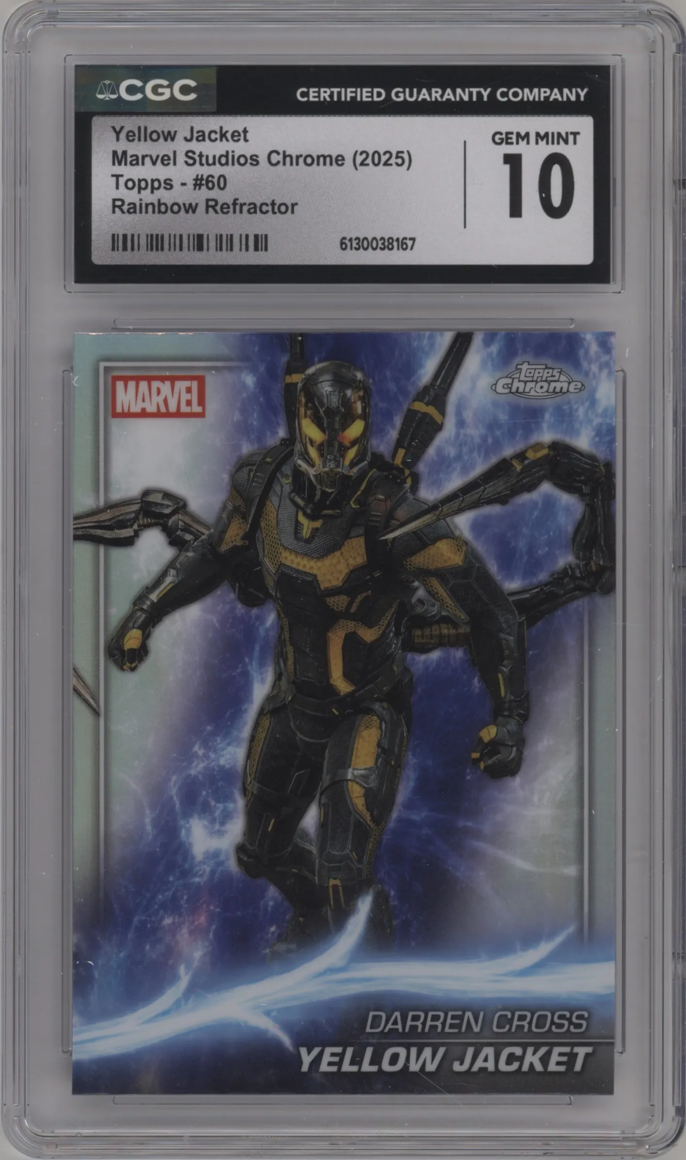 2025 Topps Chrome Marvel Studios Yellow Jacket Rainbow Refractor #60 CGC 10