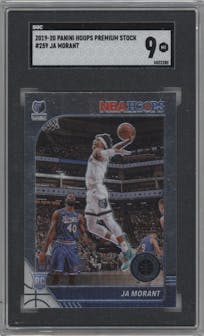 Ja Morant from the 2019-20 Panini Hoops Premium Stock set graded by SGC and given an overall grade of 9.