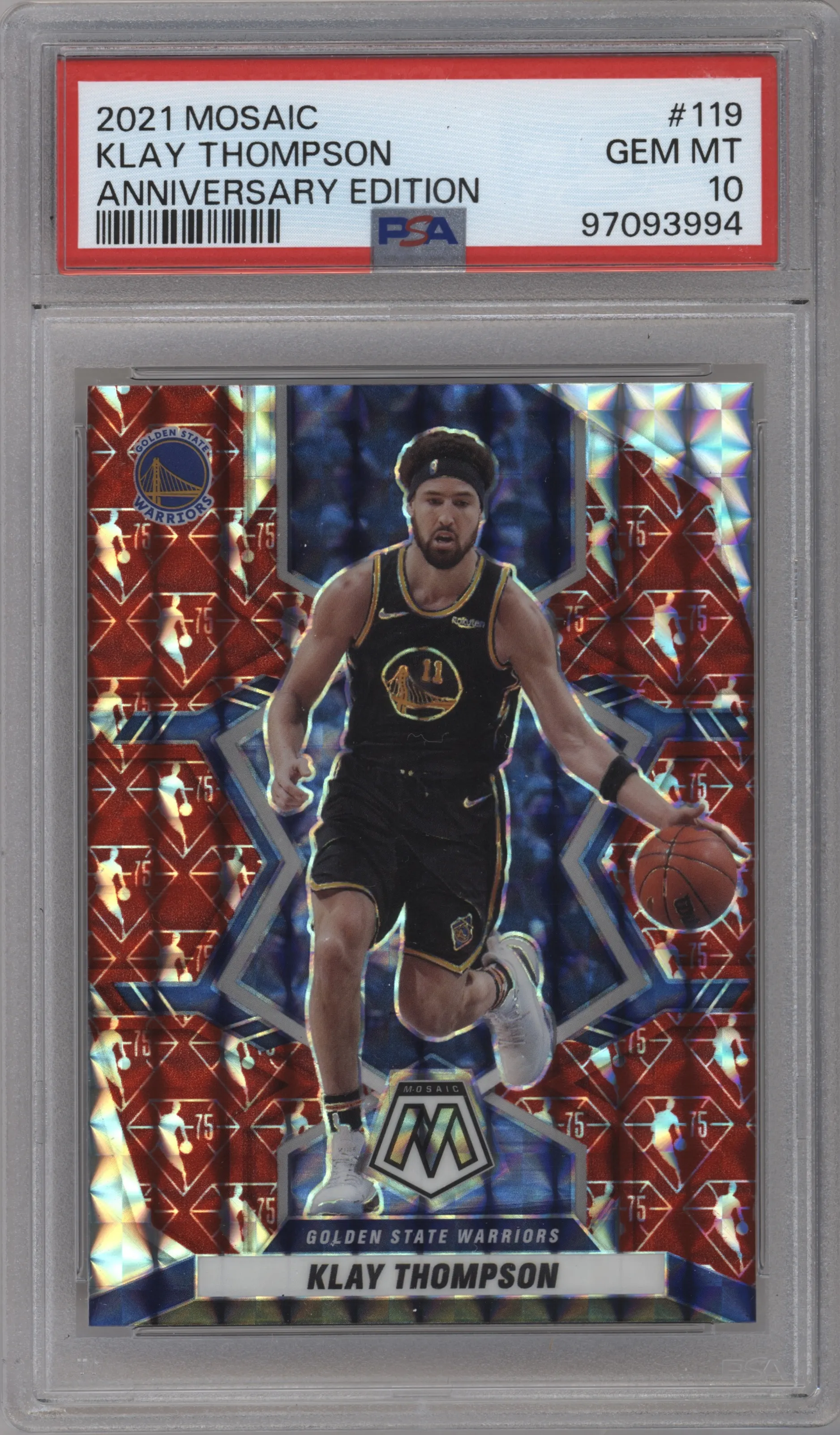 2021 Panini Mosaic Klay Thompson Anniversary Edition PSA 10