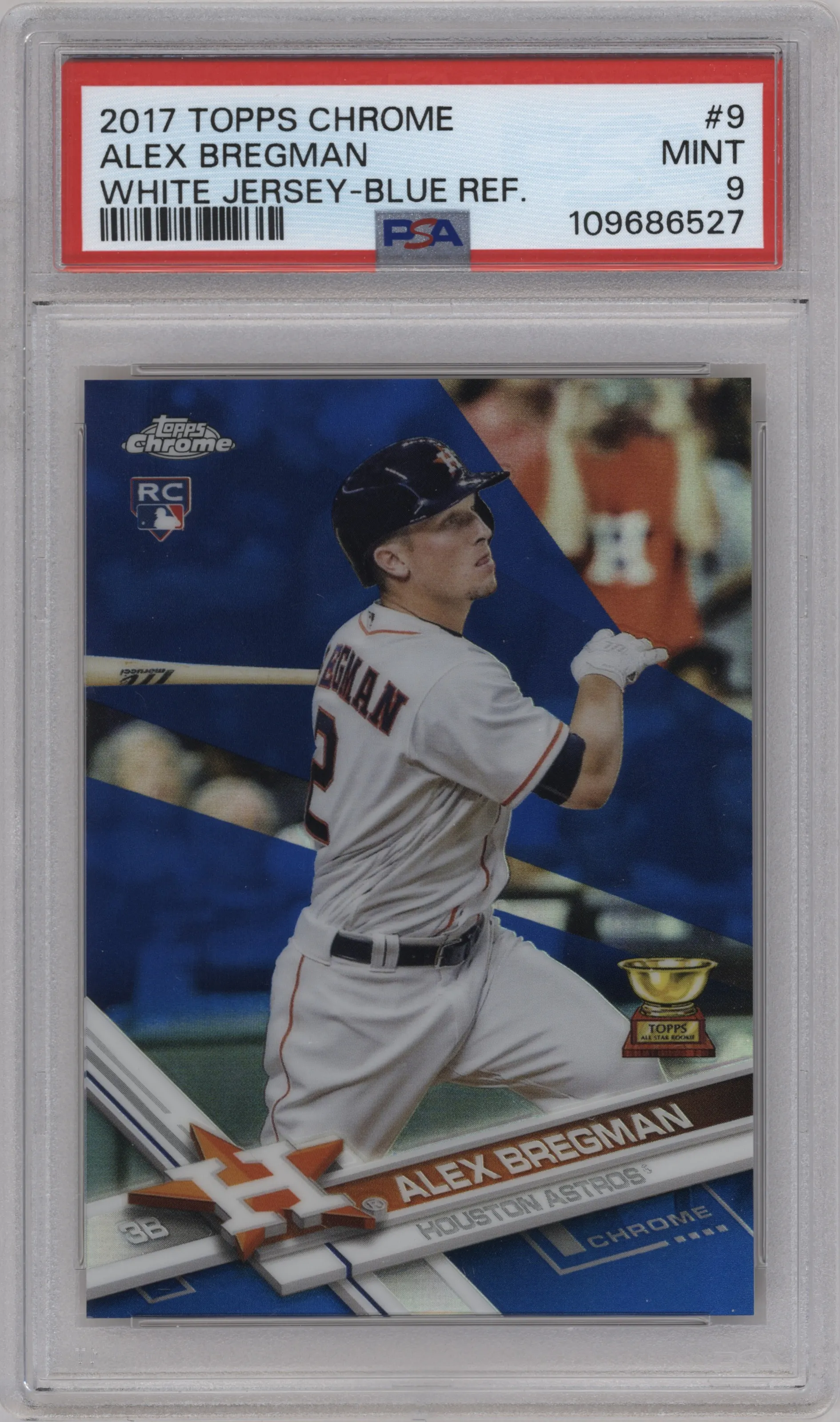 2017 Topps Chrome Alex Bregman Blue Refractor #9 PSA 9