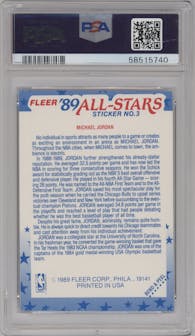 Michael Jordan  from the 1989-90 Fleer set graded by PSA and given an overall grade of 6.