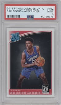 Shai Gilgeous-Alexander from the 2018-19 Panini Donruss Optic set graded by PSA and given an overall grade of 9.