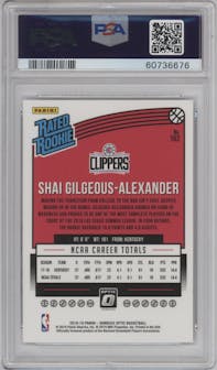 Shai Gilgeous-Alexander from the 2018-19 Panini Donruss Optic set graded by PSA and given an overall grade of 9.