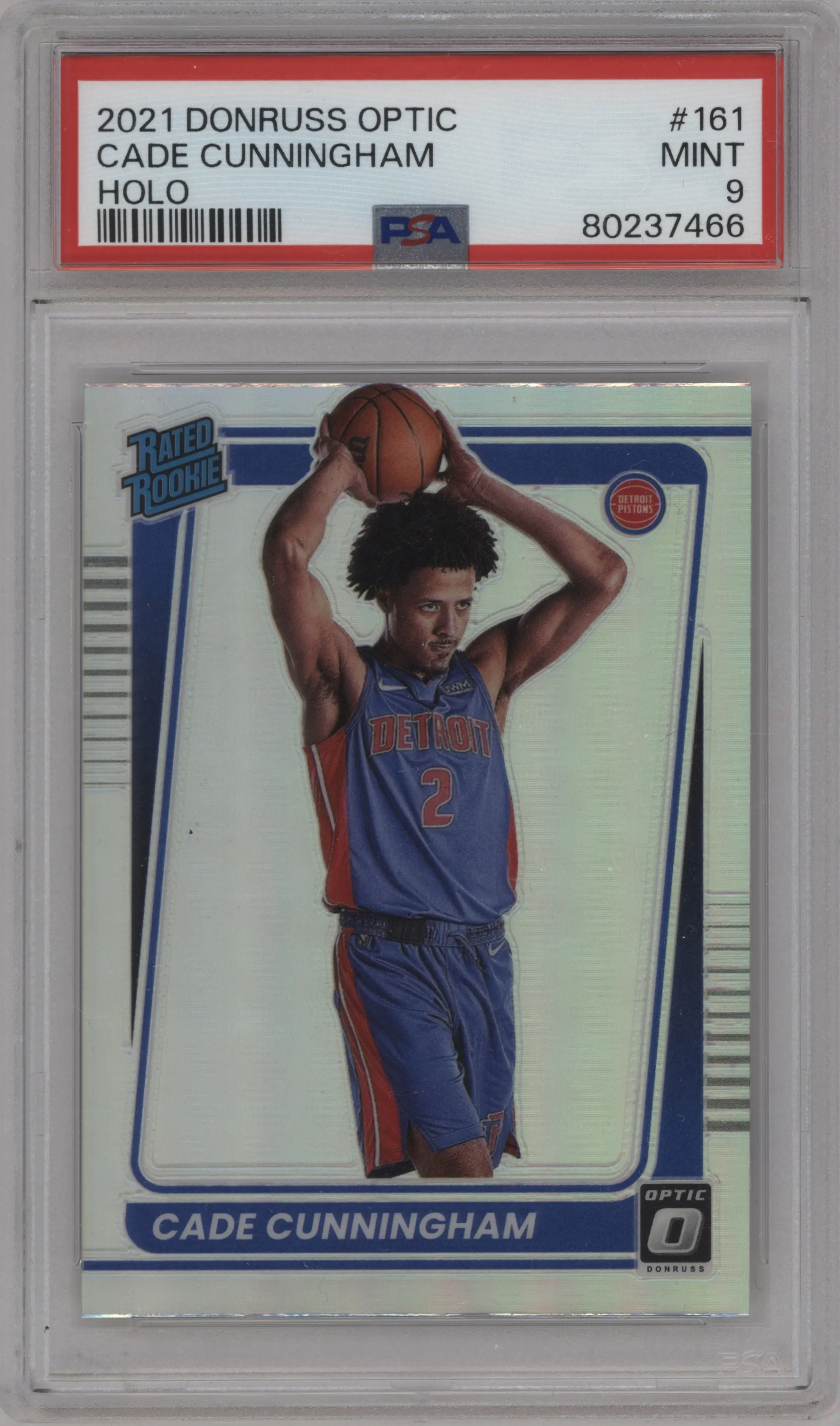 2021 Panini Donruss Optic Rated Rookie Cade Cunningham Holo #161 PSA 9