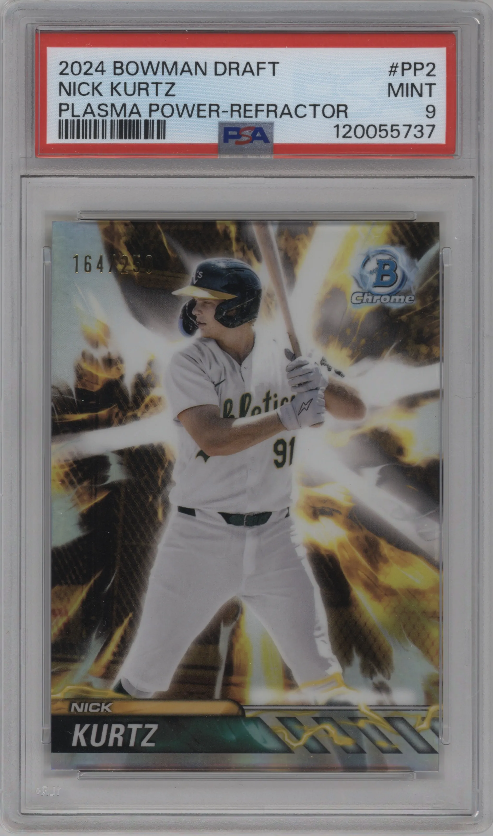 2024 Bowman Draft Plasma Power Nick Kurtz Refractor #PP-2 PSA 9