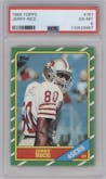 Jerry Rice from the 1986 Topps set graded by PSA and given an overall grade of 6.