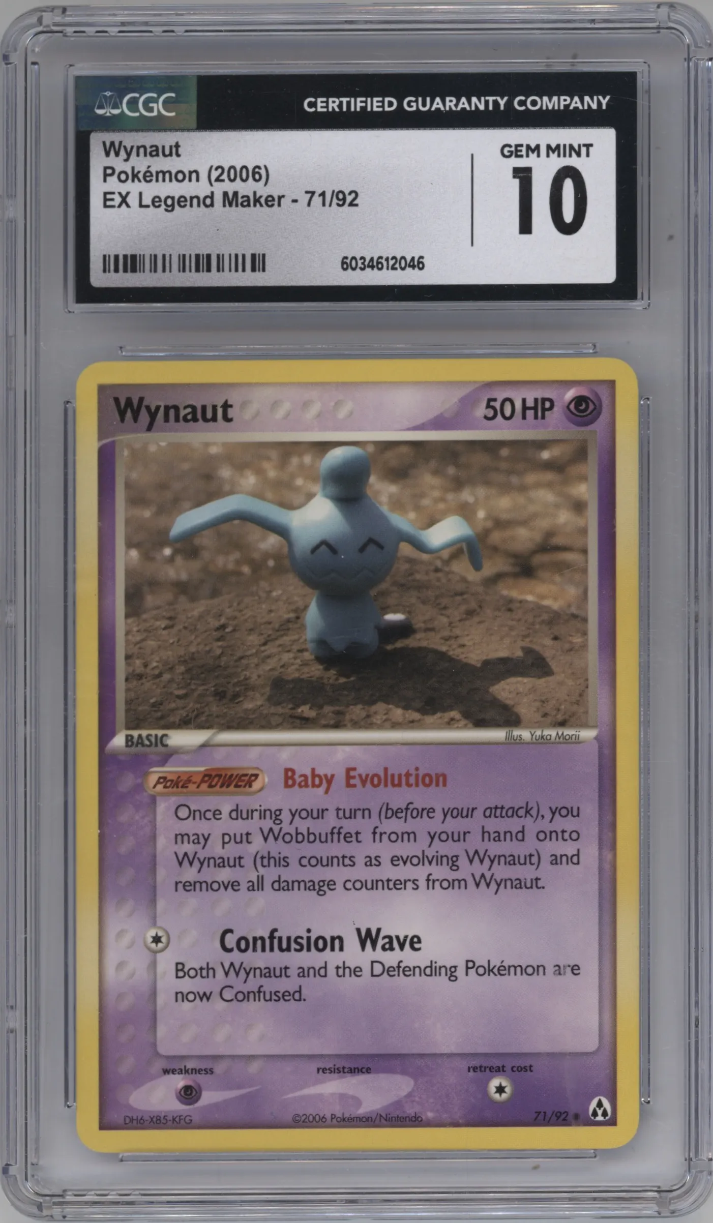 2006 Pokemon EX Legend Maker Wynaut #71 CGC 10