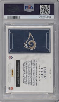 Jared Goff from the 2016 Panini National Treasures set graded by PSA and given an overall grade of 9.