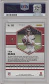 Tom Brady from the 2021 Panini Mosaic set featuring a Genesis parallel graded by PSA and given an overall grade of 9.