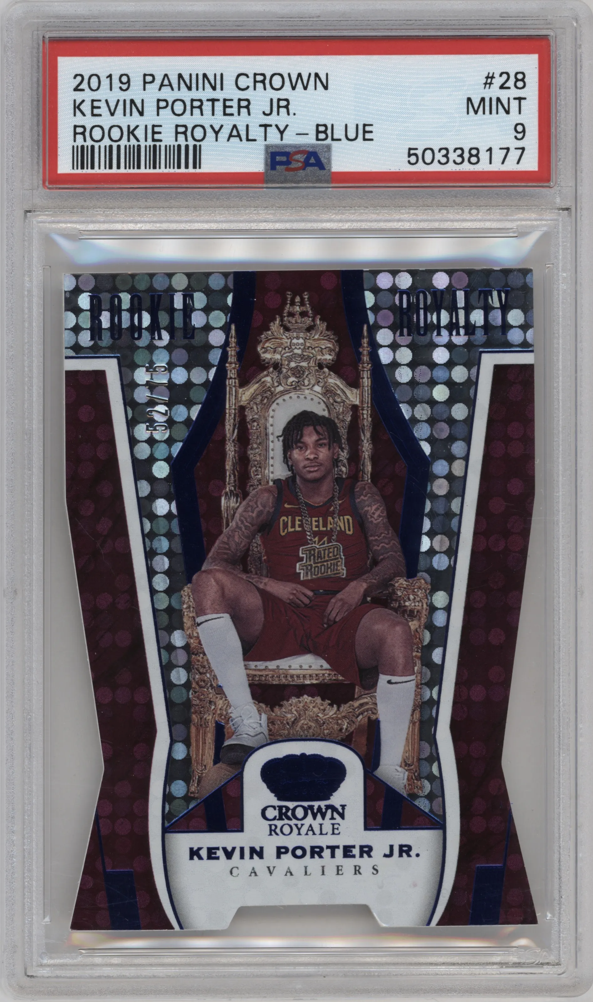 2019 Panini Crown Royale Rke.Royalty Kevin Porter Jr. Blue PSA 9
