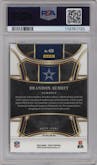 Brandon Aubrey from the 2023 Panini Select set featuring a Dragon Scale parallel graded by PSA and given an overall grade of 10.