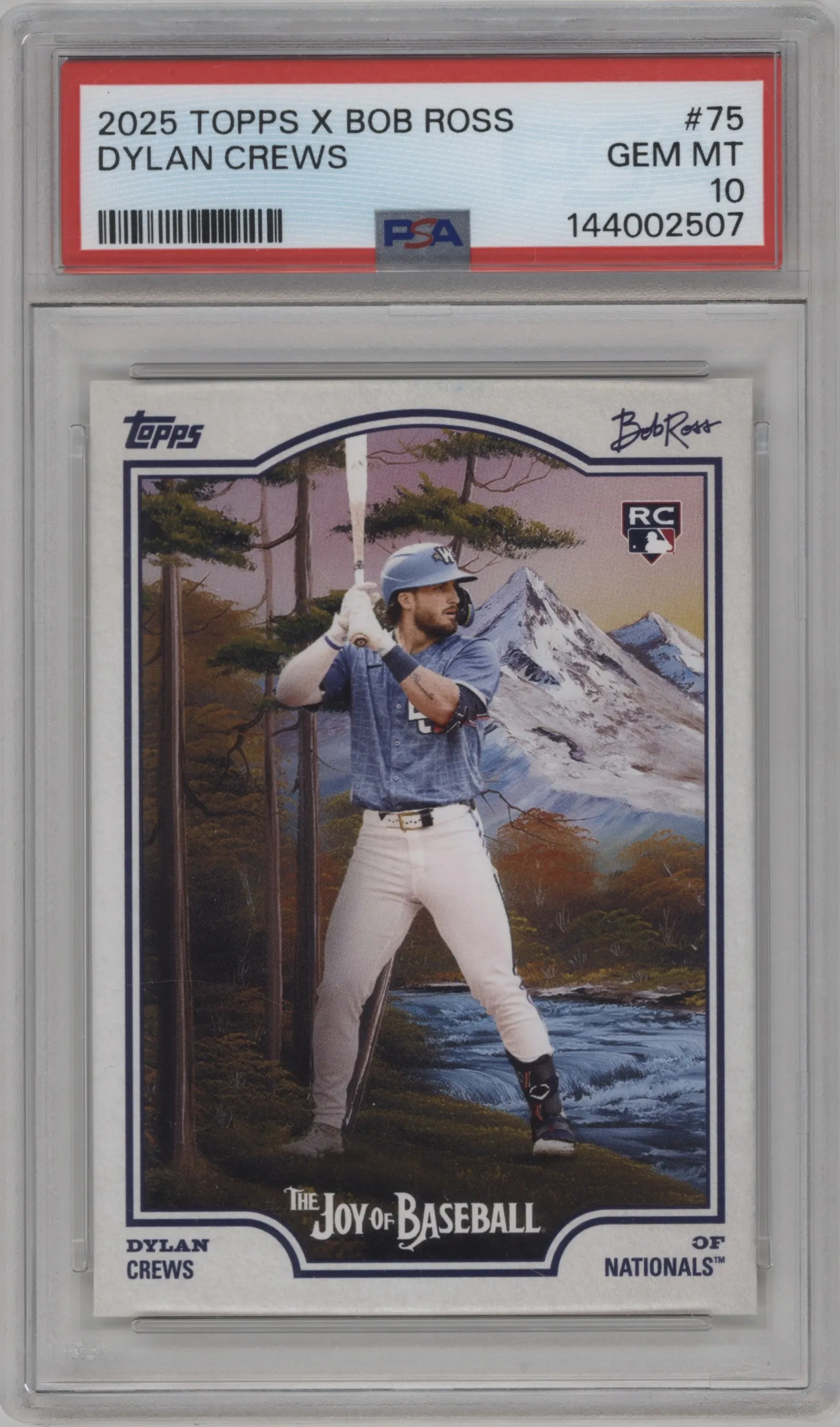 2025 Topps x Bob Ross: The Joy of Baseball Dylan Crews #75 PSA 10