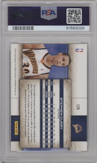 Stephen Curry from the 2009-10 Panini Studio set graded by PSA and given an overall grade of 9.